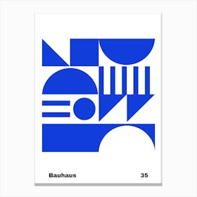 Geometric Bauhaus Poster 35 Blue Canvas Print