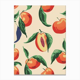 Peach Pattern Illustration 1 Canvas Print