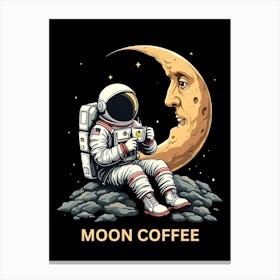 Moon Coffee Canvas Print