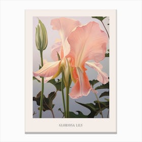 Floral Illustration Gloriosa Lily 3 Poster Canvas Print