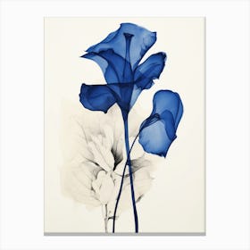 Blue Botanical Calla Lily 1 Canvas Print