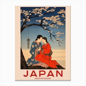 Nachi Katsuura, Visit Japan Vintage Travel Art 4 Canvas Print