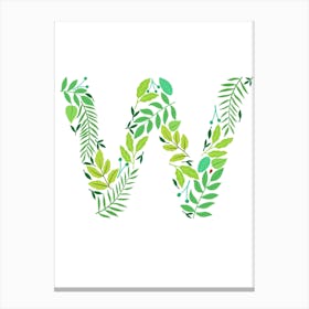 Leafy Letter W Canvas Print