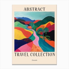 Abstract Travel Collection Poster Grenada 1 Canvas Print