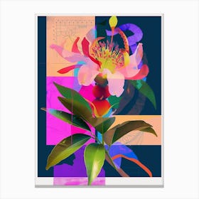 Bergamot 1 Neon Flower Collage Canvas Print