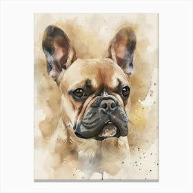French Bulldog Watercolor Painting 4 Canvas Print