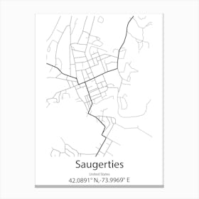 Saugerties,United States Minimalist Map Toile