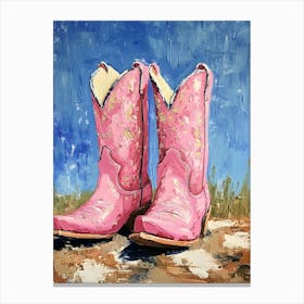 Pink Sparkly Cowgirl Boots 2 Canvas Print