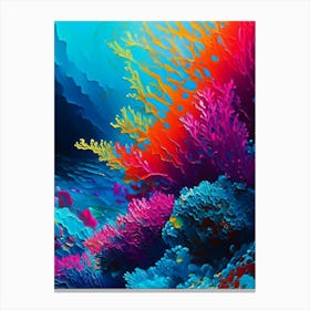 Coral Reef Waterscape Bright Abstract 1 Canvas Print