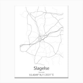 Slagelse,Denmark Minimalist Map Canvas Print