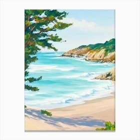 Spiaggia Del Principe, Sardinia, Italy Contemporary Illustration 1  Canvas Print