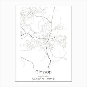 Glossop,United Kingdom Minimalist Map Canvas Print