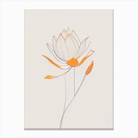 Amur Lotus Minimal Line Drawing 1 Canvas Print