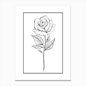 Rose Coloring Page Canvas Print