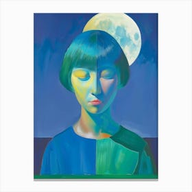 Girl With Blue Hair 14 Canvas Print