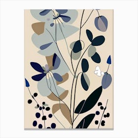 Speedwell Wildflower Modern Muted Colours 1 Canvas Print