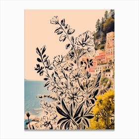 Positano, Flower Collage 1 Canvas Print