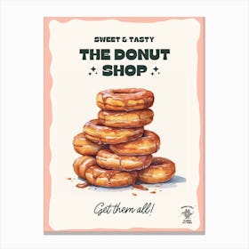 Stack Of Cinnamon Donuts The Donut Shop 0 Canvas Print