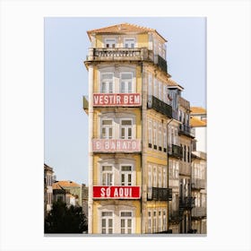Portuguese Architecture in Porto | Colorful Travel Photography Canvas Print
