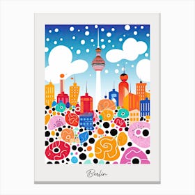 Poster Of Berlin, Illustration In The Style Of Pop Art 1 Canvas Print