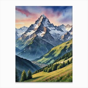 Swiss Snowy Alps Canvas Print