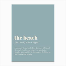 Beach Definition Blue Canvas Print