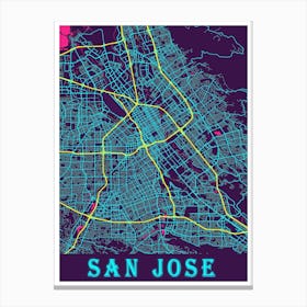 San Jose Map Poster 1 Canvas Print