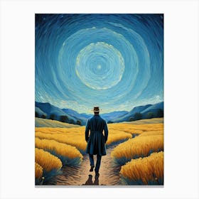 A Man Stands In The Wilderness Vincent Van Gogh Painting (27) Canvas Print