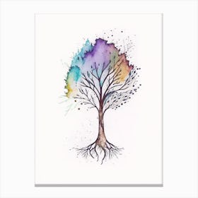 Tree Of Knowledge 1 Symbol Minimal Watercolour Canvas Print
