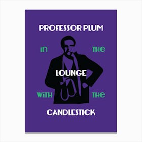 Professor Plum - Retro - Lounge - Vintage - Cluedo - Board Game - Mystery - Art Print - Purple Canvas Print