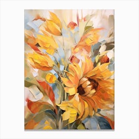 Fall Flower Painting Sunflower 1 Canvas Print