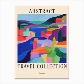 Abstract Travel Collection Poster Croatia 2 Canvas Print