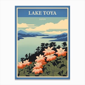 Lake Toya, Japan Vintage Travel Art 3 Poster Canvas Print