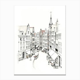 Street Scene In Amsterdam Canvas Print