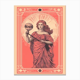 Aphrodite Pink Tarot Card 4 Canvas Print