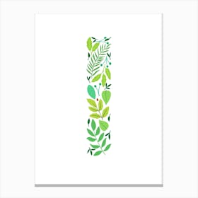 Leafy Letter I Canvas Print
