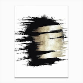 Black And White Brush Strokes Canvas Print