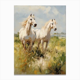 Horses Painting In Transylvania, Romania 4 Canvas Print