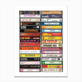 Led Zeppelin - Albums & Singles Cassette Print Canvas Print