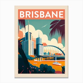 Brisbane Vintage Travel Poster Canvas Print