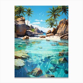 A Painting Of Anse Source Dargent, Seychelles 4 Canvas Print