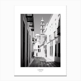 Poster Of Cadiz, Spain, Black And White Analogue Photography 2 Canvas Print