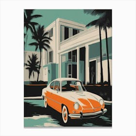 Car In Miami Canvas Print