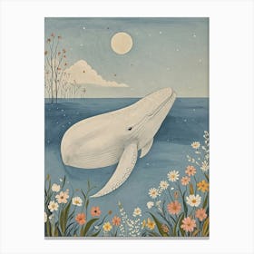 Whale In The Moonlight 1 Canvas Print