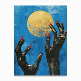 Hands Reaching For The Moon Canvas Print