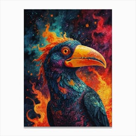 Flaming Crow Canvas Print