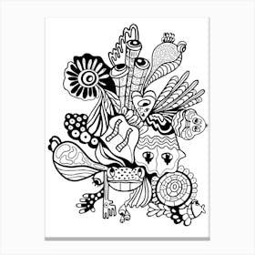 Doodles Coloring Page Canvas Print