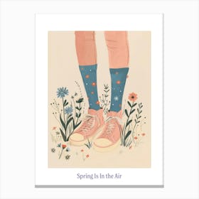 Spring In In The Air Pink Shoes And Wild Flowers 9 Canvas Print