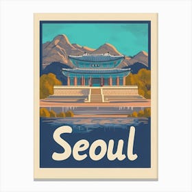 Aihrgdesign A Vintage Travel Poster Of Seoul Featuring The Ic Bcfb9c3f 37b2 4434 9705 371be714aef6 3 Canvas Print