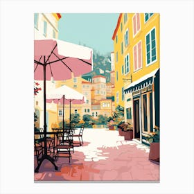 Nice, France, Flat Pastels Tones Illustration 2 Canvas Print